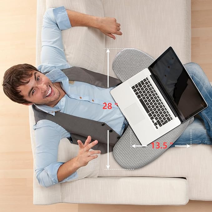 Reading Pillow for Lap & Gaming, Memory Foam Lap Desk Pillow, Extra Large Arm Rest Pillow for Adult, Laptop Pillow for Lap, Reading, Working, Gaming or Sitting in Bed, Floor, Sofa