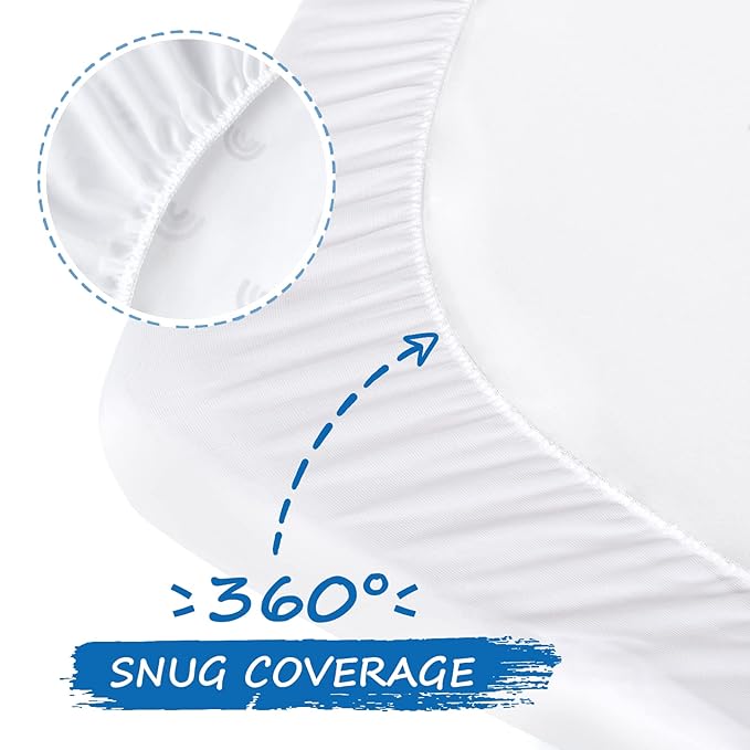 Pack n Play Sheets 2 Pack (27"x 39"x 5"), Mini Crib Sheets Set for Baby Girls Boys, Portable Playard Sheets, Ultra Soft Microfiber Pack n Play Mattress Cover Sheet, Rainbow