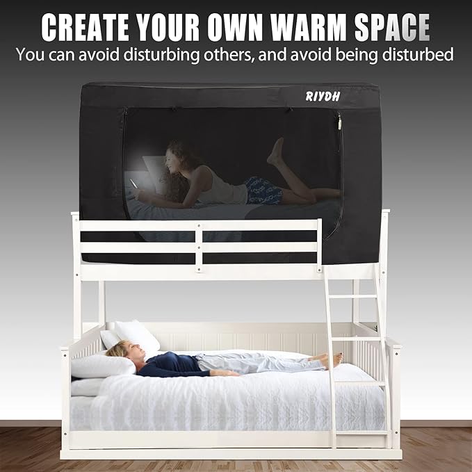 Bed Tent Bed Canopy Tents for Adult - Portable Dream Tent Indoor Sleeping Tents 70% Blackout with 3 Doors Breathable Private Space Tents