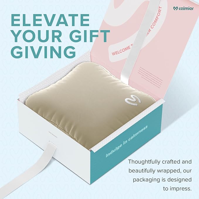 Calmier - 9 lb Sensory Weighted Pillow - Glass Bead Filled Hug Pillow - Ultra Plush Cozy Weighted Pillows for Adults and Kids - Child Sensory Pillow - Weighted Lap Pad (Tan - Minky, 9 LBS)