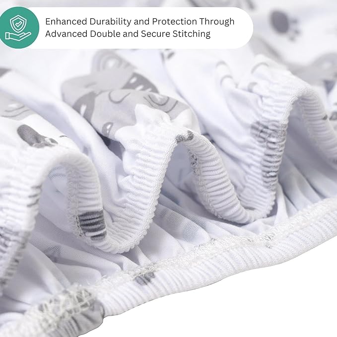 Bassinet Sheets for Dream On Me Karley, Plus, Lacy, Small Regalo Basics, Baby Delight Slumber, Snuggle Nest, Graco Carry Cot, 3 Pack, 16 x 32, Ultra Soft, Unisex Boys Girls, Gray (Woodland Rainbow)