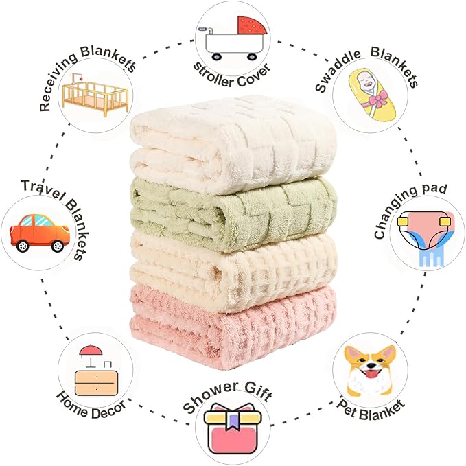 Sherpa Baby Blanket for Girls Toddlers Fleece Fluffy Fuzzy Blanket for Baby,Soft Warm Cozy Fleece Blanket,Receiving Blanket for Infant Newborn (pink, 30 * 40, waffle)