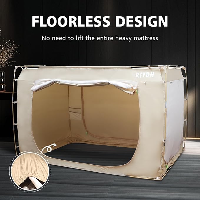 Bed Tent Bed Canopy Full Size Tents for Adult and Kids- Portable Dream Tent Indoor Sleeping Tents 70% Blackout with 3 Doors Breathable Big Space Tents