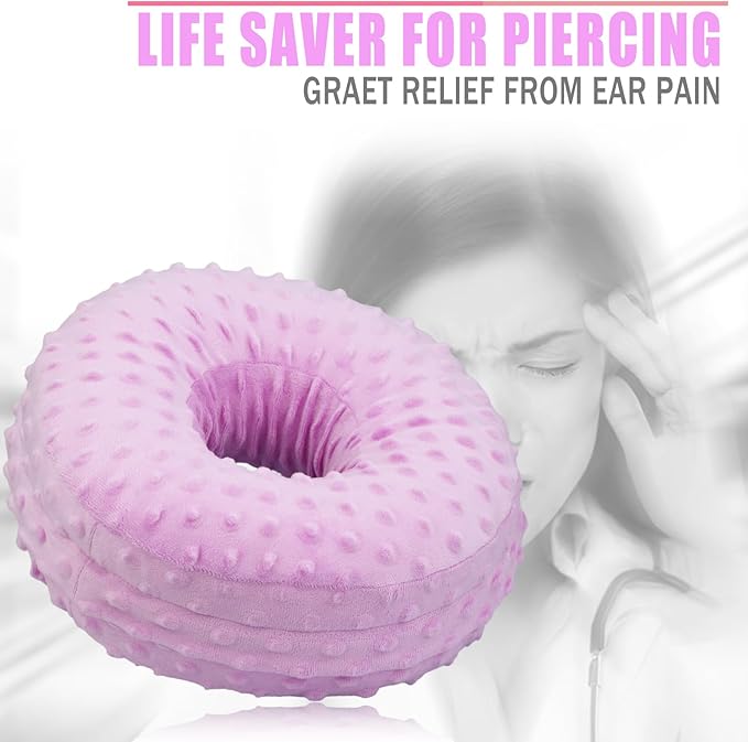 Easy to Clean Ear Hole Piercing Pillows for Ear Pain with Removable Pillowcase Cushion Head Neck Support Sleeping with Fresh Pierced Ear Earings
