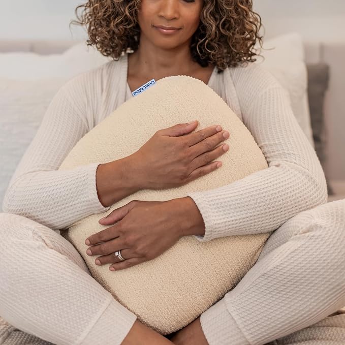 Quiet Mind The Original Weighted Pillow for Adults & Kids - (Large, Cashew, 12 lbs) - Weighted Body Pillow - Alternative to Weighted Blanket - Enhanced Deep Sleep and Stress Relief - Hug Pillow