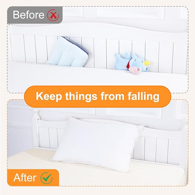 MABOZOO Bed Gap Filler Cushion, Long Thick Filler Bolster Pillow Stopper for Headboard Space Gap, Bed Mattress Extender Bed Wedge Pillow (White, 2X6X79inch)