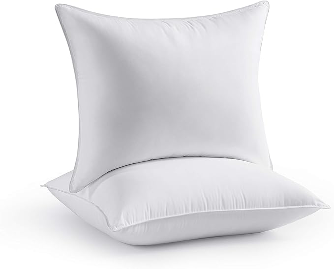 Down Alternative Bed Pillow Shams Insert for Sleeping, Standard Size 20 x 26 in Set of 2, Support Luxury Plush Dorm Pillows for Stomach, Side or Back Sleeper, 2 Pack