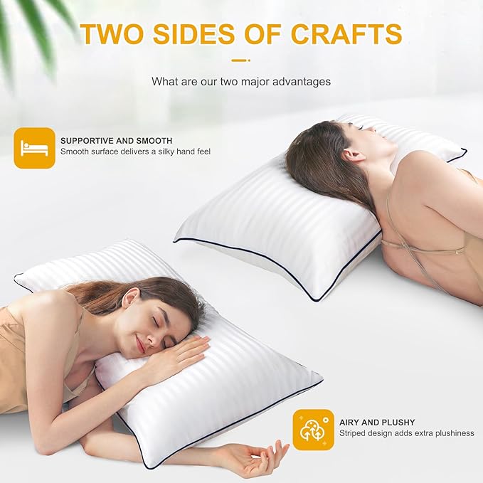 Bed Pillows for Sleeping - 3 Packs King Size Luxury Hotel Down-Alternative Pillow for Neck and Shoulder Pain Relief, Soft Density for Side, Back or Stomach Sleepers(20 * 36")