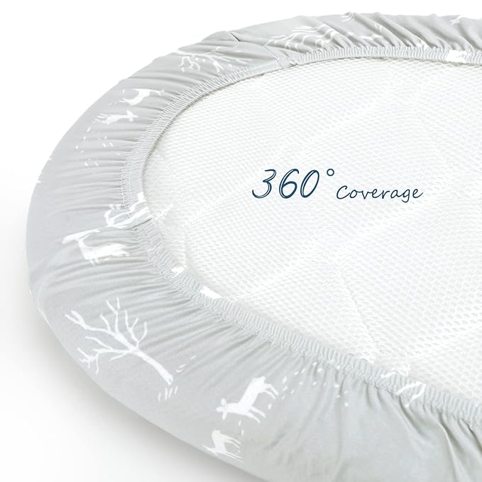 Stretch Ultra Soft Fitted Bassinet Sheet Set 2 Pack, Universal Fit for Bassinets Baby Cradle Moses Basket Oval Rectangle Mattress Safe and Snug, Pretty African Savannah Animals Pattern