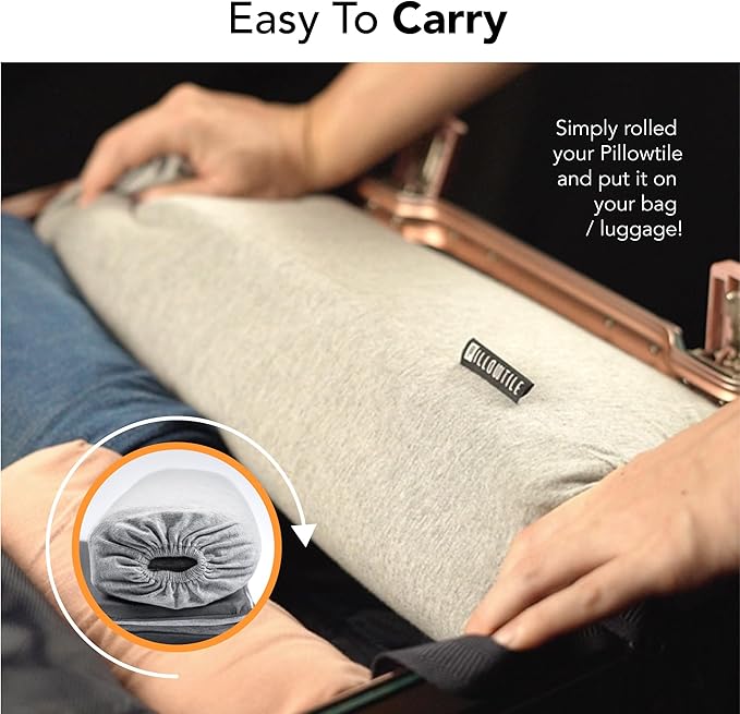 Ultra Thin Pillow 1 inch Thickness - Foldable, Rollable, Stackable - Made from Natural Latex - Low Profile, Super Flat (Firm, Gray Slate)