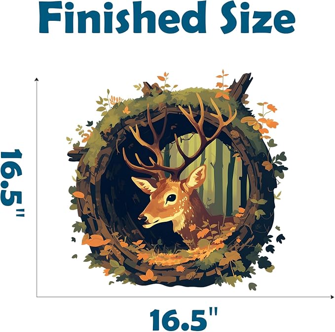 Deer in The Hole Wall Decal Nursery Animal Wall Sticker Removable Peel and Stick Wall Art Decor for Kid Baby Classroom Preschool Living Room Playroom Bedroom School