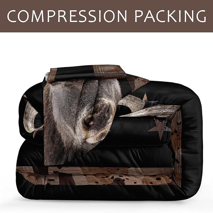 Bedbay Hunting Deer Bedding Comforter Sets King Size American Flag Camo Bedding Room Decor for Men Adults Boys Camouflage Quilt Set Stars Stripes USA Flag Down Alternative Comforter 4 Pcs(Deer,King)