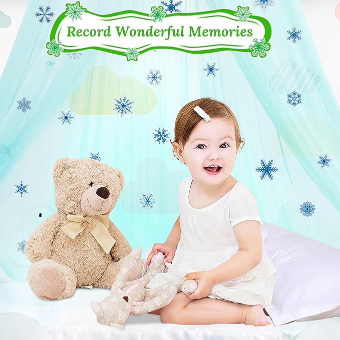 South to East Bed Canopy for Girls with Glowing Snow in The Dark, Cyan Princess Bed Curtains for Kids Bed & Toddler Bed, Twin, Full & Queen Bed, Mosquito Net Canopy for Girls Bedroom