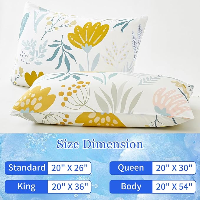 Cooling Pillow Cases for Hot Sleepers - Double Side Arc-Chill Q-Max>0.5 Cooling Fiber Cool Pillow Cases 2 Pack - Breathable Soft Cold Pillow Cases with Hidden Zipper (20" x 30")
