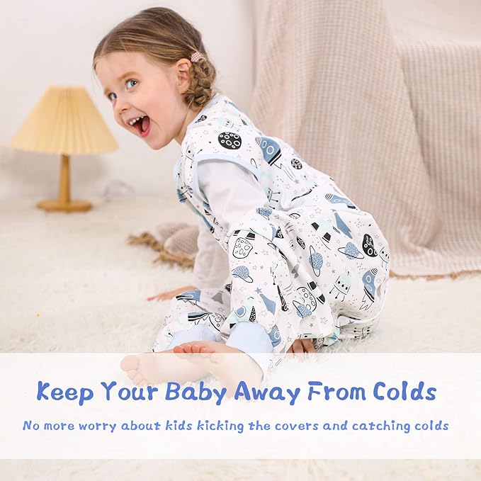 WONDAY Baby Toddler Sleep Sack, Sleep Sack 3t-5t, Sleep Sack Baby Wearable Blanket, Baby Sleep Sacks with Feet, Sleeveless Soft Sleep Sacks for Baby Boys or Girls