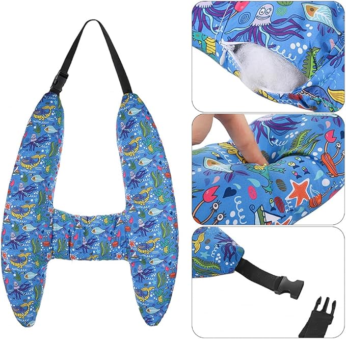 Car Travel Pillow for Kids Adults Soft Neck Pillow Head and Body Support Pillow Breathable Seat Pillow Car Aircraft Travel Pillow Neck Support Pillow Cushion for Long Journey Travel Accessories