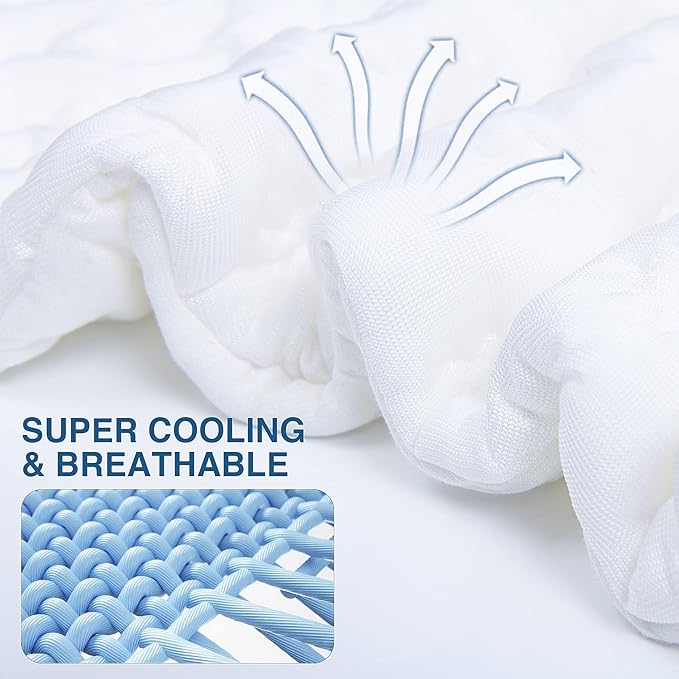 Cooling Side Sleeper Pillow for Neck and Shoulder Pain, Adjustable Shredded Memory Foam Bed Pillows for Sleeping, Ergonomic Curved Pillow with Extra Foam, Queen Size, Hypoallergenic Washable Cover