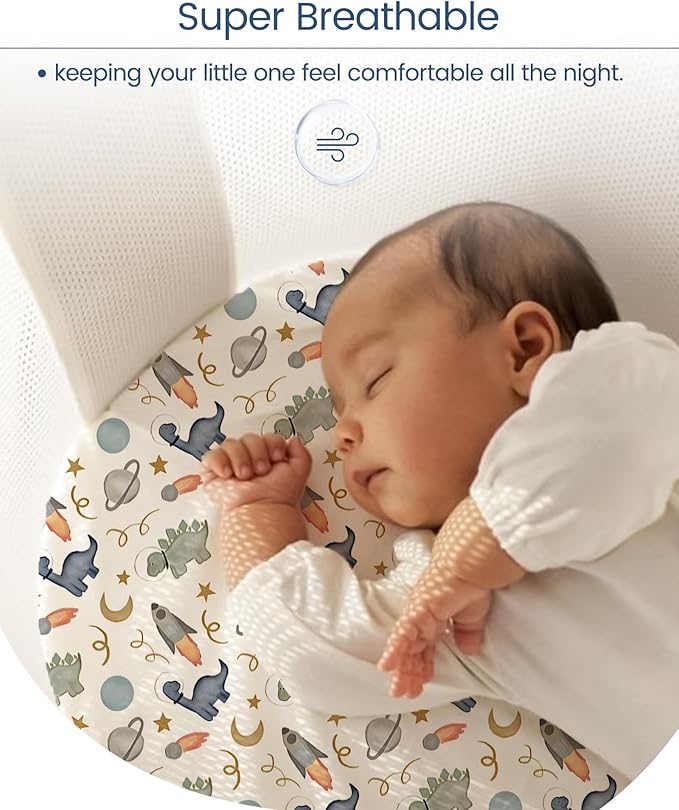 Bassinet Sheets for Baby Boy Girl, TotBasic Buttery Soft Universal Bassinet Fitted Sheet, Compatible with Halo, Mika Micky, Baby Delight, Dream On Me, Maxi COSI & More Bassinet Mattress