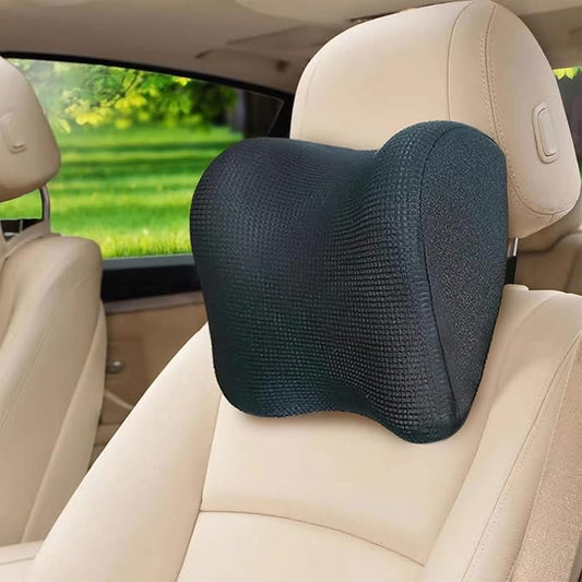 Super Fit Car Headrest Pillow, Car Pillow for Driving with Adjustable Strap, 100% Memory Foam Neck Pillow, Breathable Removable Cover & Ergonomic Design - Softness Travel Car Neck Pillow(Black, 1Pc)