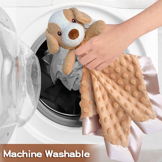 Dog Baby Security Blanket Loveys for Babies Girls, 16" Soft Baby Lovey Blanket, Baby Snuggle Stuffed Animals Blankie, Baby Girls Gifts for Infant and Toddler