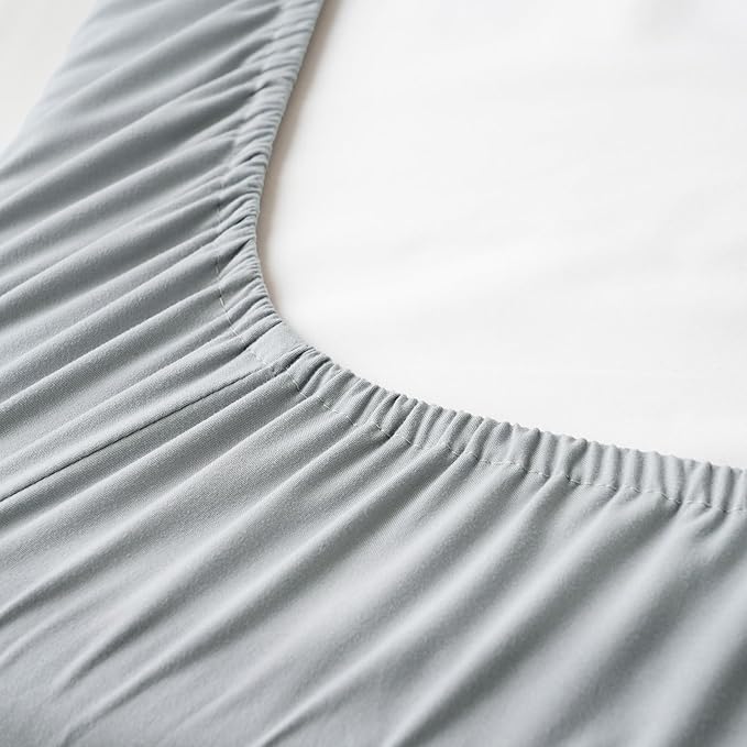 Waterproof Crib Mattress Protector 2 Pack, Ultra Soft Breathable Crib Mattress Pad Cover for Boys Girls Neutral, Fit Standard Crib Mattress and Toddler Mattresses, White & Grey