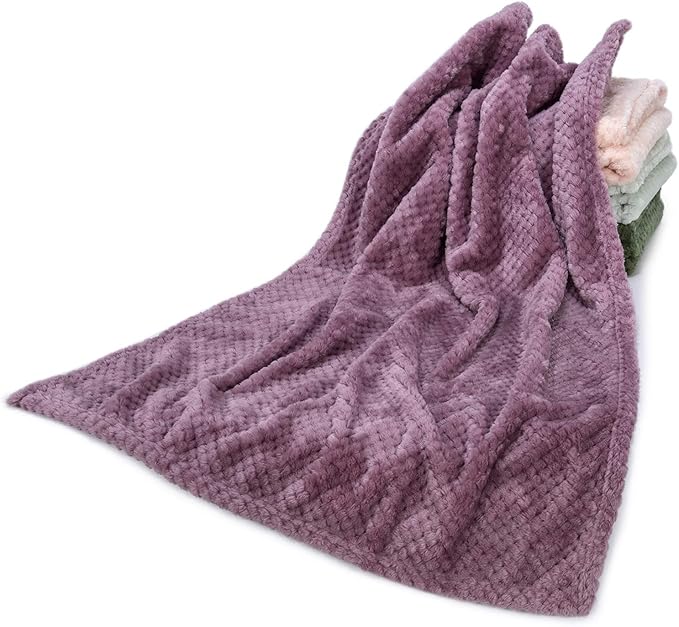 Fuzzy Blanket or Fluffy Blanket for Baby, Soft Warm Cozy Coral Fleece Toddler, Infant or Newborn Receiving Blanket for Crib, Stroller, Travel, Decorative (28Wx40L, XS-Burgundy)