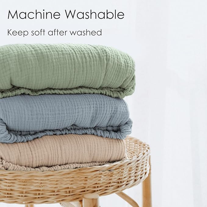 Muslin Cotton Crib Sheets - Neutral Fitted Sheets for Standard Crib& Toddler Mattress Soft and Breathable Baby Sheets for Boys and Girls - 28"x52"