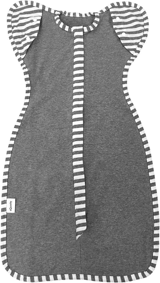 Baby Blanket Sack with Arms Free Design,Transition to Arms Free Wearable for Newborn Girl and Boy, Small 0-3Months,Grey Color