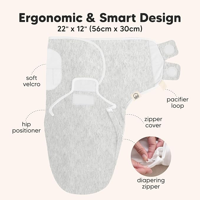 Baby Swaddle Sleep Sacks with Zipper - 3-Pack Newborn Swaddle Sack, Baby Swaddles Sleep Sack 0-3 Months, Wearable Blanket Baby, Baby Swaddle Blanket Wrap, Swaddle Sack, Easy Change Swaddle (Aspire)