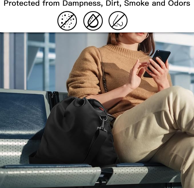 Large Travel Neck Pillow Bag for Dot&Dot Twist Memory Foam Travel Pillow, Luggage Travel Pillow Drawstring Bag Carrying Case with Trolley Sleeve & Adjustable Strap, Easily Attach to Luggage Backpacks