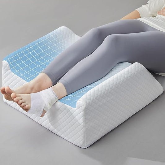 Leg Elevation Pillow for Blood Circulation After Surgery, Memory Foam Knee Wedge Pillow for for Swelling, Back Pain, Foot Injury, Rest