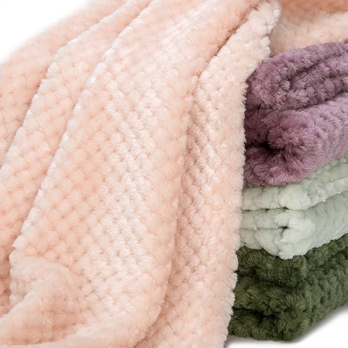 Fuzzy Blanket or Fluffy Blanket for Baby, Soft Warm Cozy Coral Fleece Toddler, Infant or Newborn Receiving Blanket for Crib, Stroller, Travel, Decorative (28Wx40L, XS-Peach)