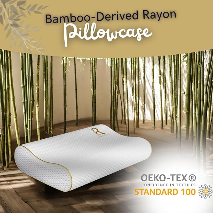 Royal Therapy Travel Memory Foam Pillow, Neck Pillow Bamboo Adjustable Side Sleeper Pillow (Travel 18 x 12 x 5)