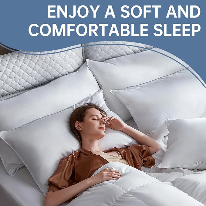 Bed Pillows for Sleeping King Size Set of 4,Down Alternative Filling,Pillows for Back,Stomach or Side Sleepers