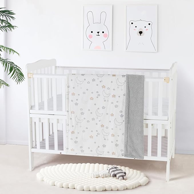 CREVENT 30''X40'' Cute Cozy Fluffy Warm Baby Blanket for Girls Boys Infants Toddlers' Bedding/Crib/Cot/Stroller, Baby Shower Birthday Newborn's Gift - Good Night