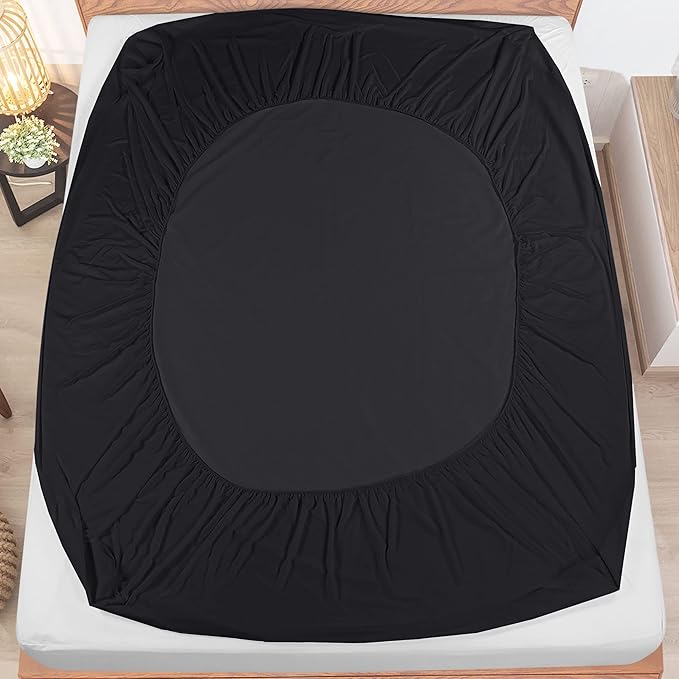 Utopia Bedding Waterproof Mattress Protector Twin Size, Premium Terry Mattress Cover 200 GSM, Breathable, Fitted Style with Stretchable Pockets (Black)