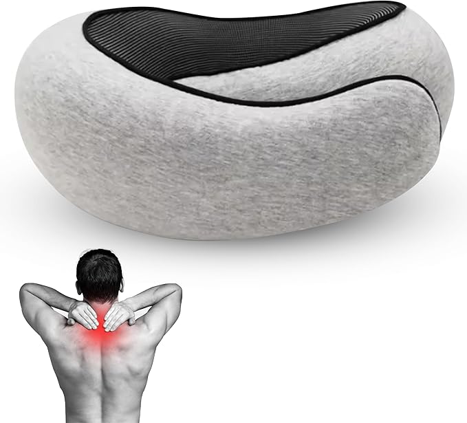 Airplane Travel Neck Pillow, Memory Foam Airplane Travel Pillow, 360 Degree Comfort and Breathability, Washable Modal Cover.Travel Neck Pillow for Airplane, Neck Pillow Airplane (Black)