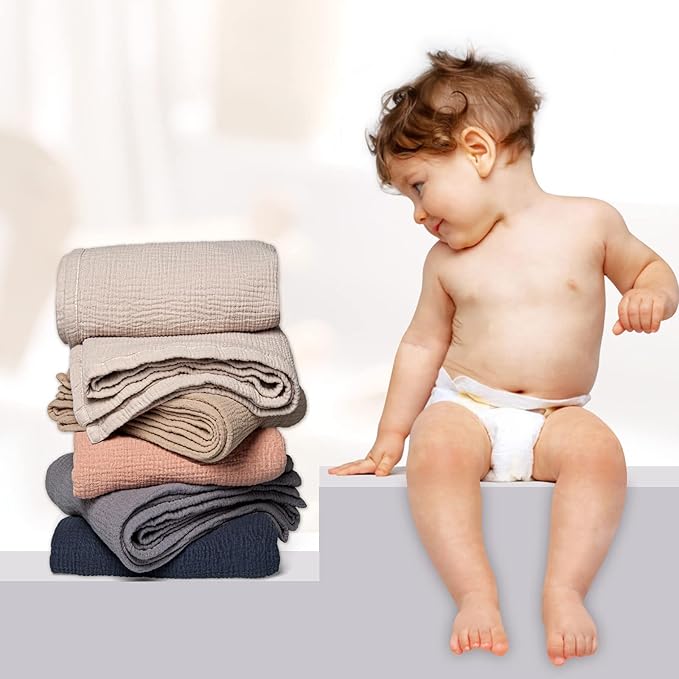 Lulu moon Muslin Quilt Blanket, Crib Blanket for Baby and Toddler,47x47 Inches(Pink)