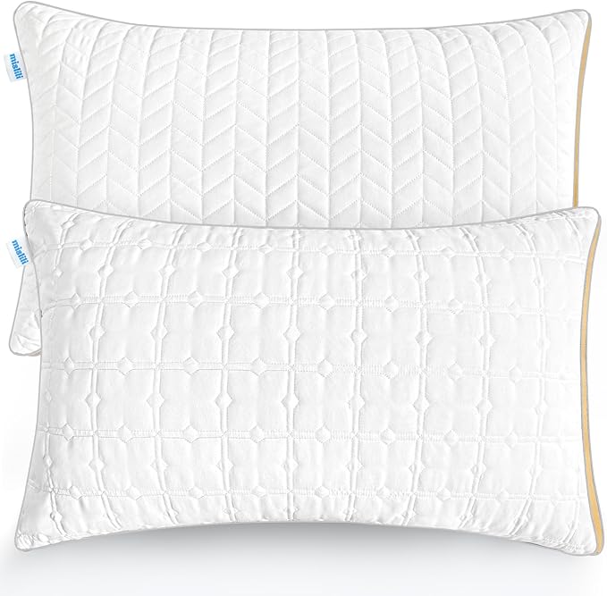Pillows Standard Size Set of 2, Hotel Quality Bed Pillows for Sleeping, Standard Pillows Set of 2 Support & Comfortable, Down Alternative Standard Pillows 2 Pack for Back, Stomach or Side Sleepers
