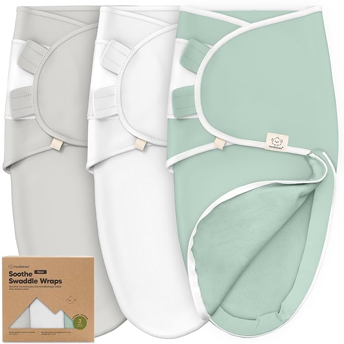 Baby Swaddle Sleep Sacks with Zipper - 3-Pack Newborn Swaddle Sack, Baby Swaddles Sleep Sack 0-3 Months, Wearable Blanket Baby, Baby Swaddle Blanket Wrap, Swaddle Sack, Easy Change Swaddle (Sage)