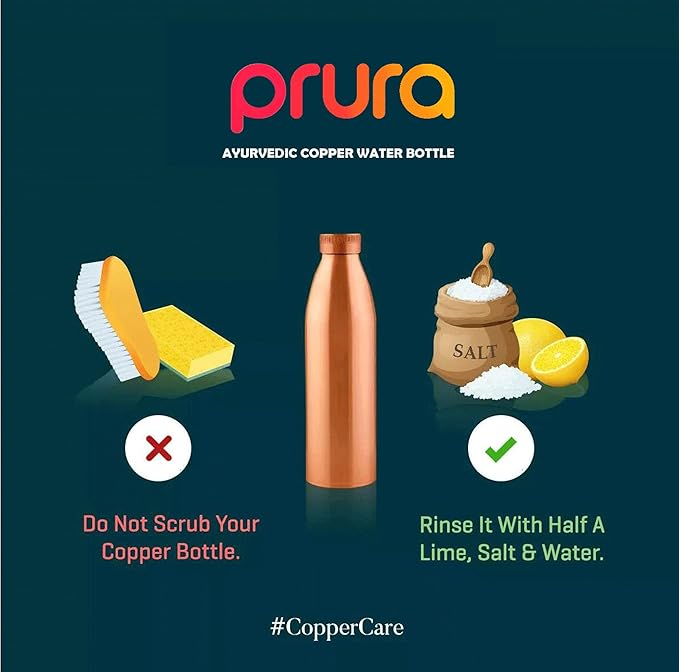 Hammered Curved Copper Water Bottle - Seamless Leak Proof Joint Less Water Bottle for Ayurvedic Benefits (Design 4)