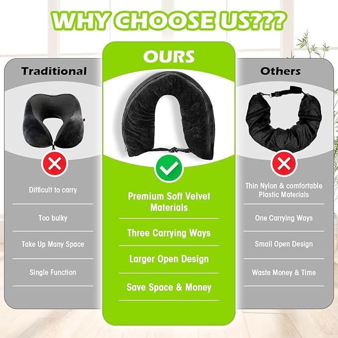 Stuffable Neck Pillow For Travel, Customizable Comfort and Ergonomic Support for Neck and Head, Ideal for Airplane, Car, Train, and Office, Soft, Breathable Cover, Lightweight and Portable