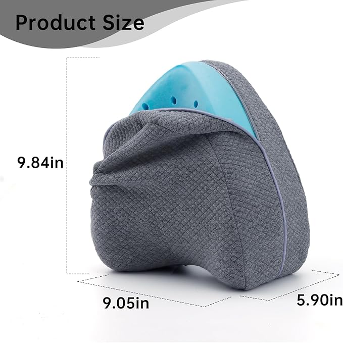 Upgrade Invisible Zippered Pillow Cover Compatible with Contour Legacy Knee Pillow,Anti-Pilling and Washable Legacy Leg and Knee Foam Support Pillow Cover Only (Grey)
