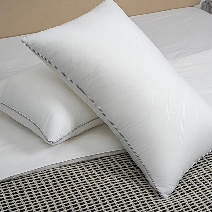 Pillows for Sleeping 2 Pack Bed Pillow Set of 2 for Side Back and Stomach Sleepers Down Alternative Filling Luxury Soft (White, King(2 Pack))