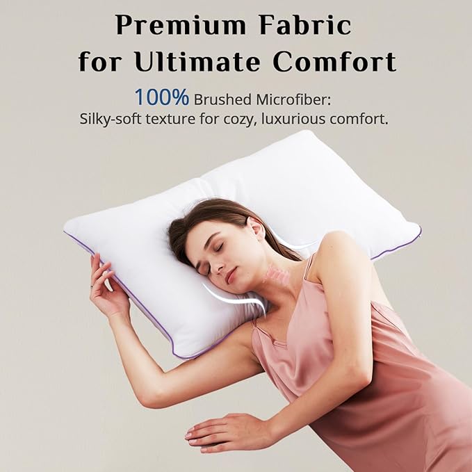 JOLLYVOGUE Pillows King Size Set of 1, Bed Pillows Set of 1, Cooling and Supportive Pillows with Super Soft Down Alternative Fill, Luxury Fluffy Hotel Quality for Side, Back, and Stomach Sleepers