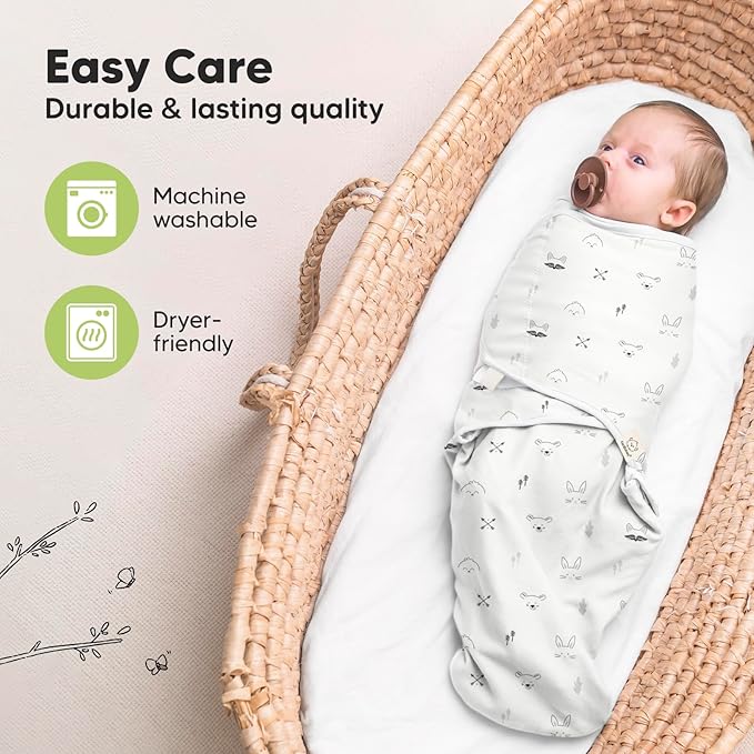 3-Pack Organic Baby Swaddle Sleep Sacks - Newborn Swaddle Sack, Ergonomic Baby Swaddles 0-6 Months, Swaddles for Newborns, Baby Sleep Sack, Baby Swaddle Blanket Wrap,Baby Essentials (Nordic,L)
