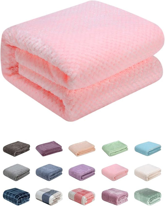 Fuzzy Throw Blanket, Plush Fleece Blankets for Adults, Toddler, Boys and Girls, Warm Soft Blankets and Throws for Bed, Couch, Sofa, Travel and Outdoor, Camping (Throw(50"x70"), L-Baby Pink)