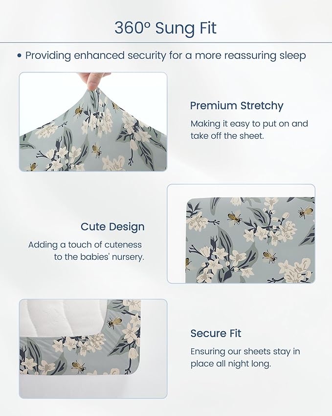 Premium Fitted Baby Boy Crib Sheets for Standard Crib Mattress - Ultra-Soft Jersey Knit Crib Mattress Sheet, Safe and Snug, Durable, Stylish Crib Sheet, 28''x52''x9'' Extra Deep Pocket