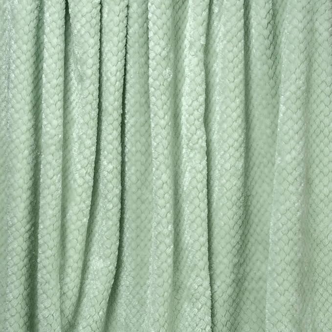 Fuzzy Throw Blanket, Plush Fleece Blankets for Adults, Toddler, Boys and Girls, Warm Soft Blankets and Throws for Bed, Couch, Sofa, Travel and Outdoor, Camping (Throw(50"x70"), L-Pastel Green)