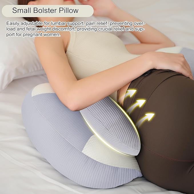 Pregnancy Pillow for Pregnant Women, Soft Pregnancy Body Pillow, Maternity Pillow Used to Support and Relieve Pain or discomfort in The Waist, Abdomen and Buttocks, Adjustable (Grey)